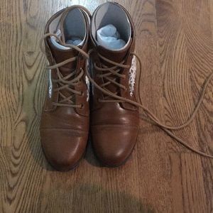 Brown crochet booties